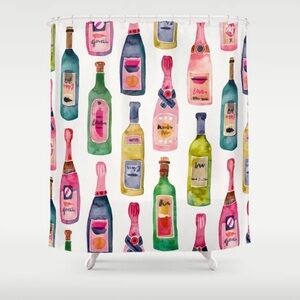 Colorful, FUN Champagne Bottle Shower Curtain